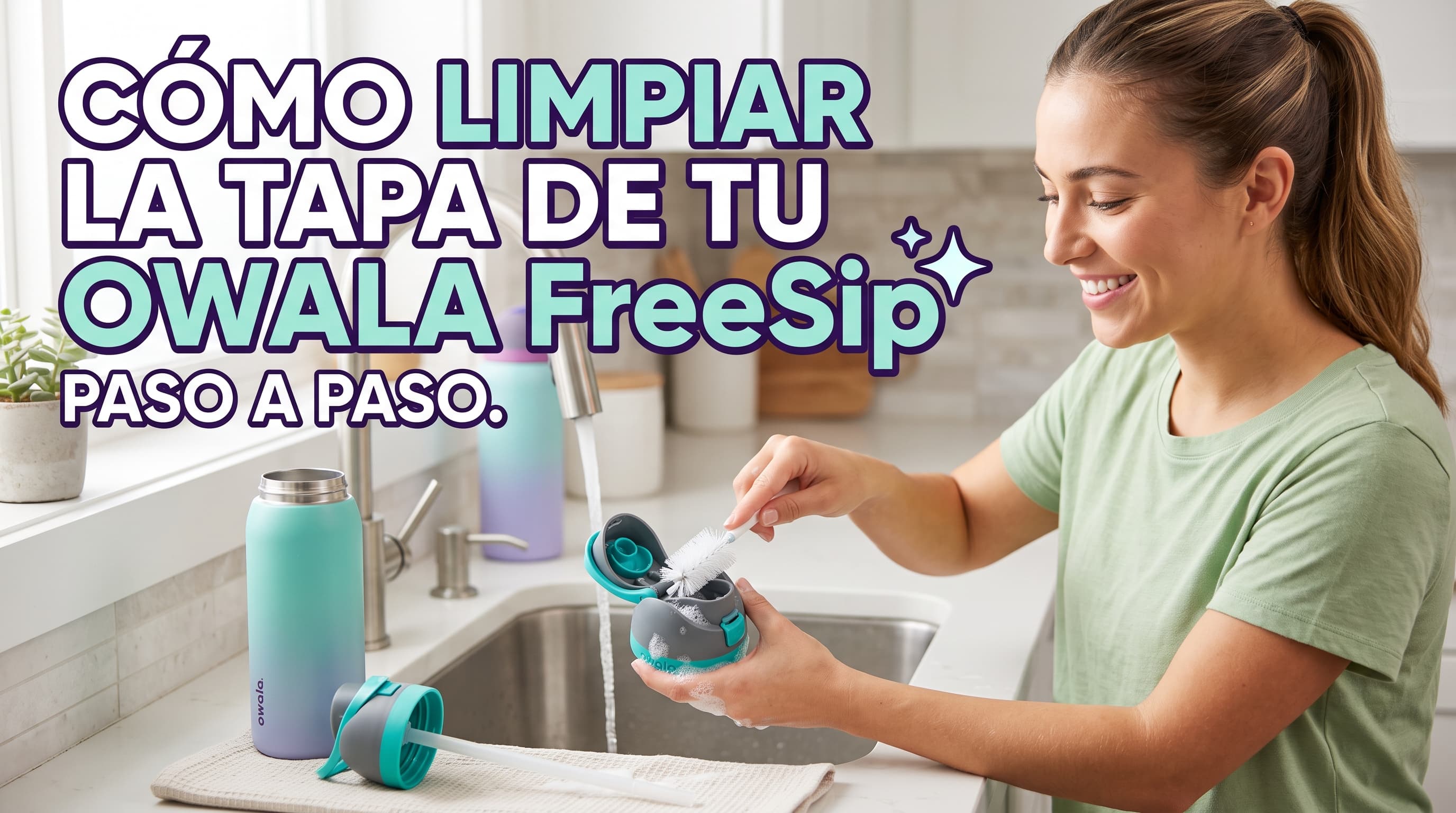 Cómo limpiar la tapa de tu Owala FreeSip, paso a paso